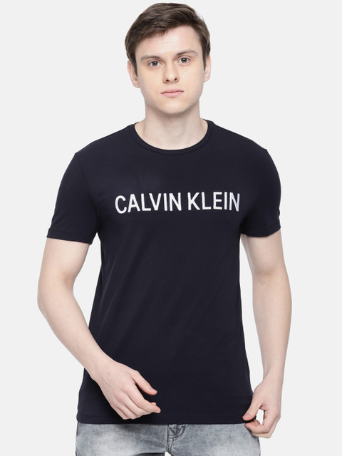 

Calvin Klein Jeans Men Navy Blue Embroidered Round Neck T-shirt