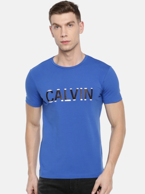 

Calvin Klein Jeans Men Blue Self Design Round Neck T-shirt