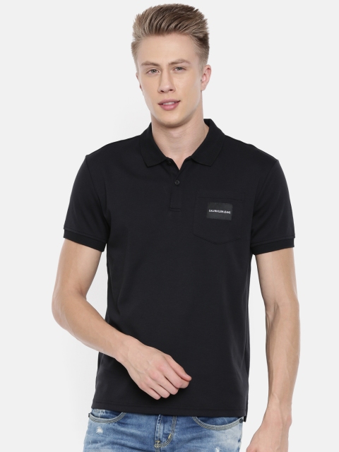 

Calvin Klein Jeans Men Black Solid Polo Collar T-shirt