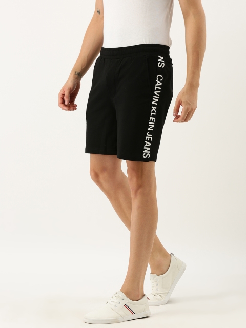 

Calvin Klein Jeans Men Black Side Printed Regular Fit Regular Shorts