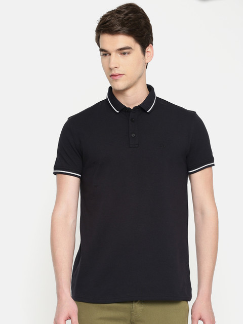 

Calvin Klein Jeans Men Black Solid Polo Collar T-shirt