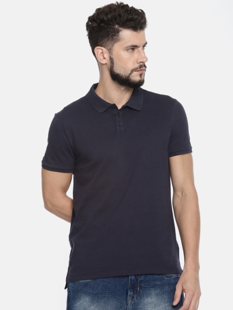 

Calvin Klein Jeans Men Navy Blue Solid Polo Collar T-shirt