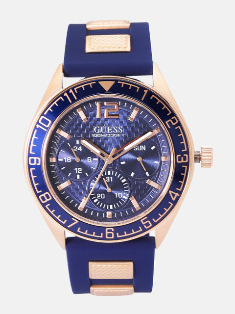 

GUESS Men Navy Blue Analogue Watch W1167G3_OR