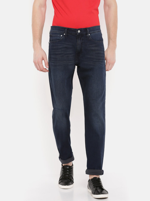 

Calvin Klein Jeans Men Blue Straight Fit Mid-Rise Clean Look Stretchable Jeans