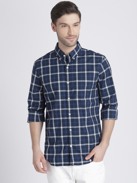 

GAP Men's Lived-In Stretch Poplin Shirt, Navy blue