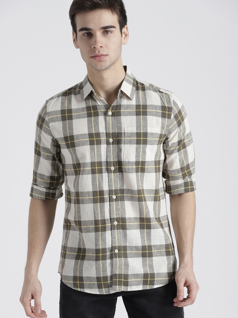 

GAP Men's Linen-Cotton Shirt in Standard Fit, Olive