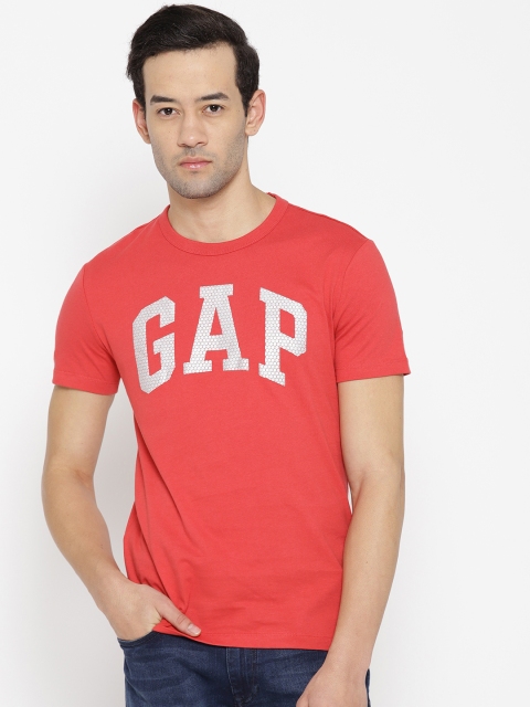 

GAP Men Logo Round Neck T-Shirt, Coral