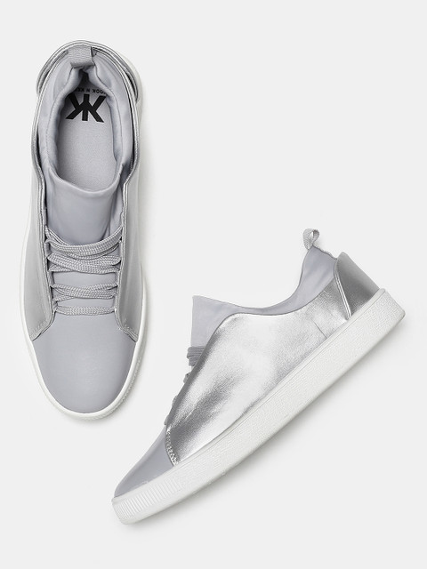 

Kook N Keech Women Grey & Silver-Toned Colourblocked Sneakers