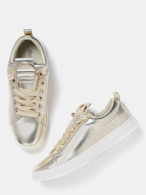 

DressBerry Women Gold-Toned Sneakers