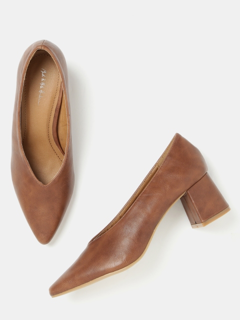 

Mast & Harbour Women Brown Solid Pumps