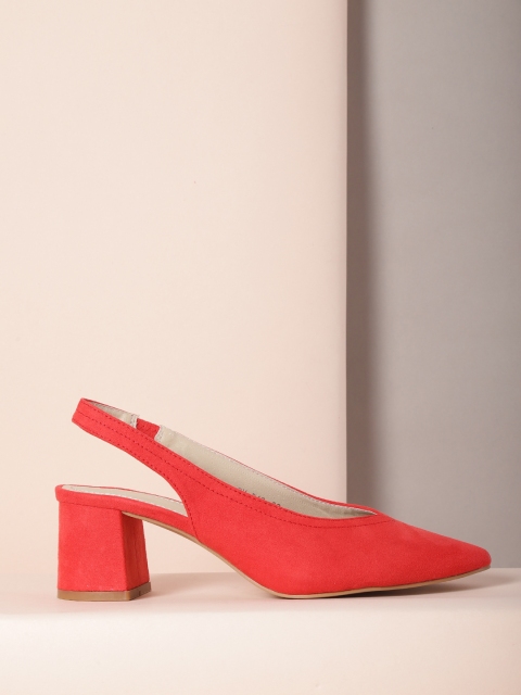 

Mast & Harbour Women Coral Red Solid Pumps