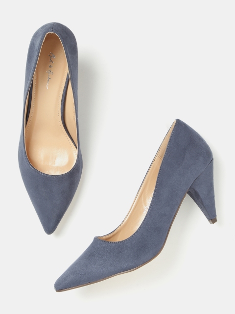 

Mast & Harbour Women Navy Blue Solid Pumps