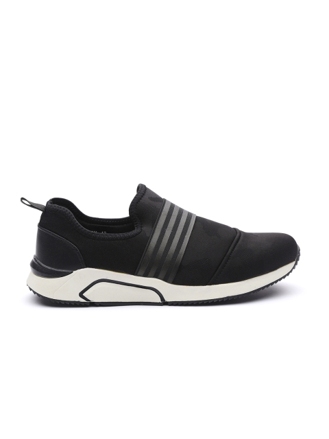

ether Men Black Camouflage Patterned Slip-On Sneakers