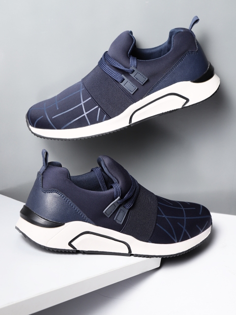 

ether Men Navy Blue Printed Sneakers