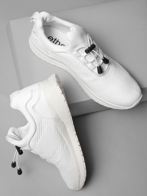

ether Men White Textured Sneakers