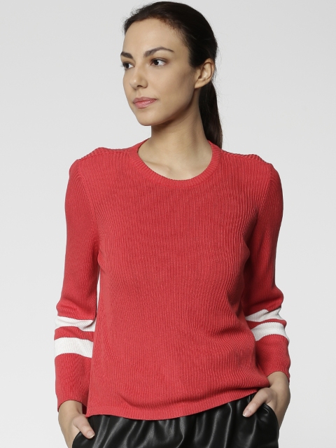 

ONLY Women Red Solid Pullover Sweater