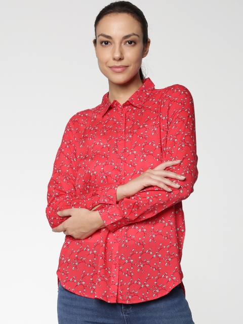 

ONLY Women Red Printed Casual Shirt