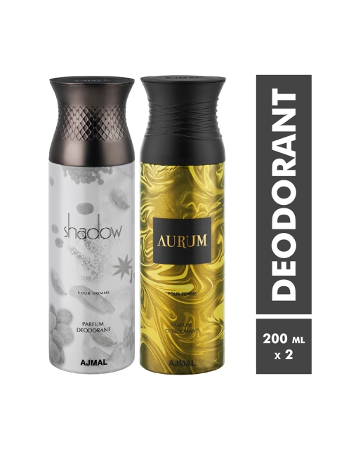 

Ajmal Unisex Set of 2 ShadowHim & Aurum Deodorants 200ml, Yellow