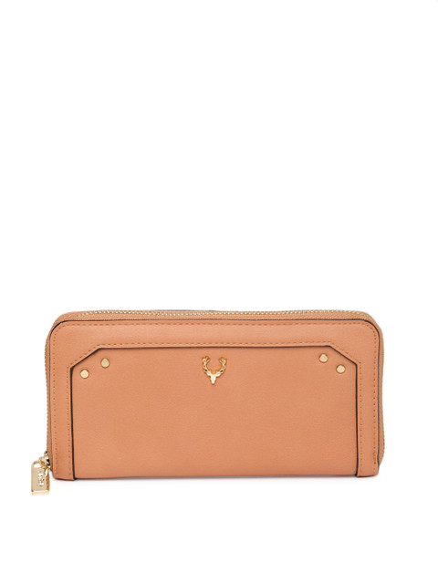 

Allen Solly Women Peach-Coloured Solid Zip Around Wallet
