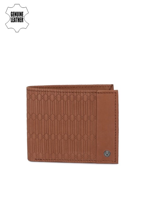 

Allen Solly Men Tan Textured Leather Two Fold Wallet