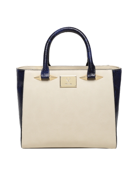 

Allen Solly Beige & Black Solid Handheld Bag