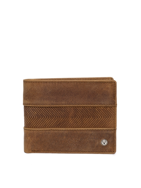 

Allen Solly Men Tan Textured Genuine Leather Two Fold Wallet