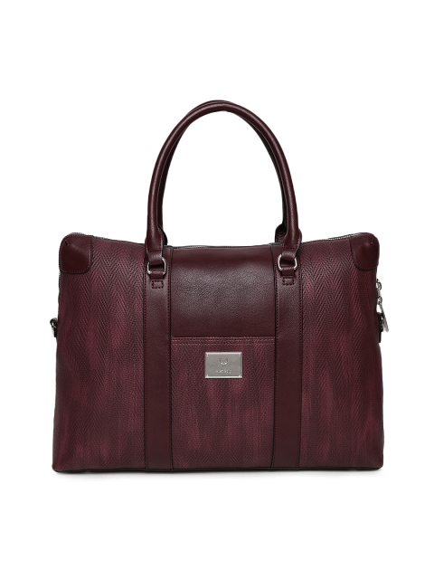

Allen Solly Women Burgundy Textured Laptop Bag