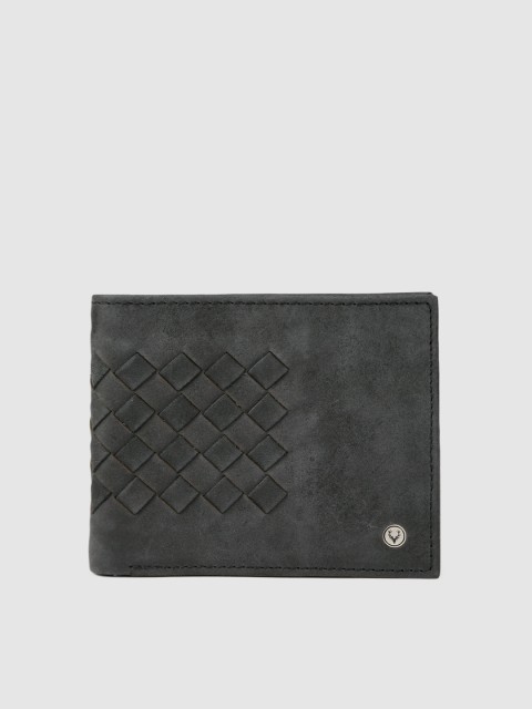 

Allen Solly Men Black Textured Two Fold Leather Wallet