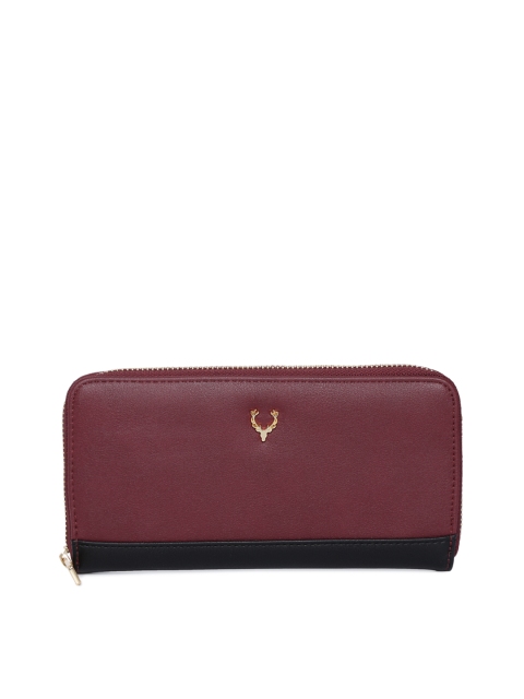 

Allen Solly Women Burgundy Solid Zip Around Wallet