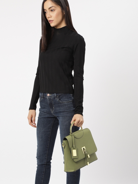 

Allen Solly Green Solid Handheld Bag