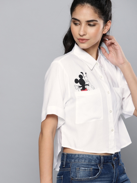 

Kook N Keech Disney Women White Regular Fit Printed Casual Shirt
