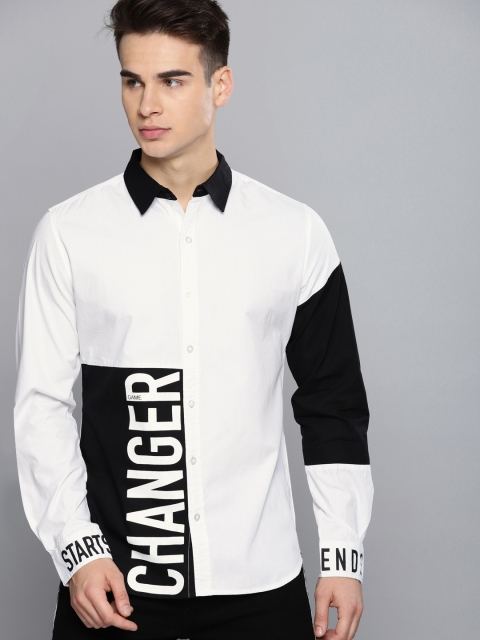 

Kook N Keech Men White & Black Regular Fit Printed Casual Shirt