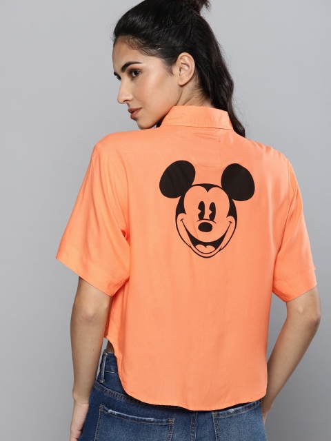 

Kook N Keech Disney Women Orange Regular Fit Printed Casual Shirt