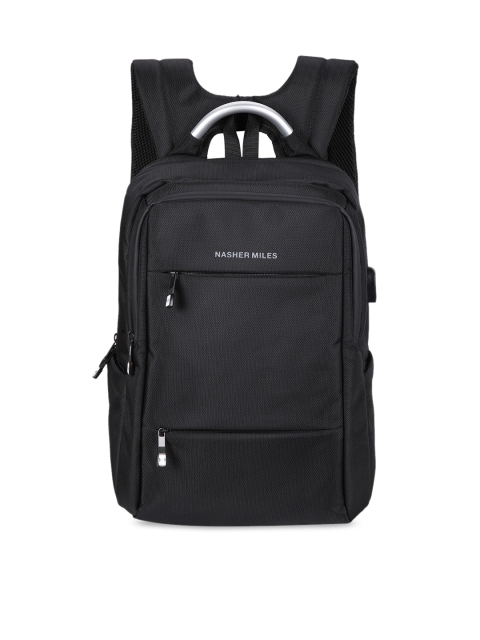 

Nasher Miles Unisex Black Brand Logo Backpack