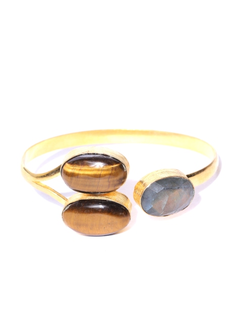 

Blueberry Gold-Plated Handcrafted Stone-Studded Cuff Bracelet