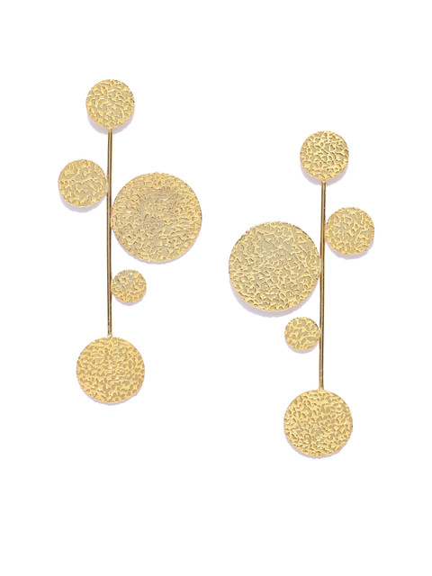 

Blueberry Gold-Plated Geometric Textured Drop Earrings