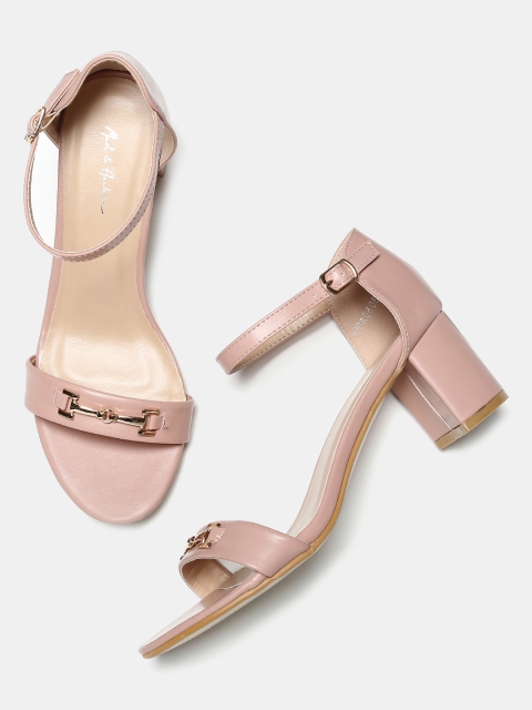 

Mast & Harbour Women Pink Solid Open Toe Heels