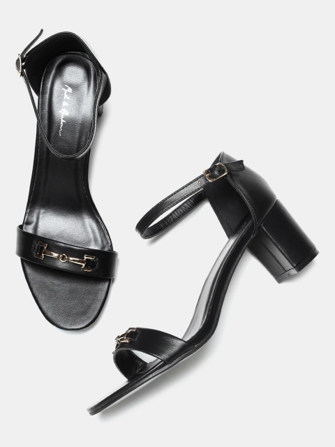 

Mast & Harbour Women Black Solid Open Toe Heels