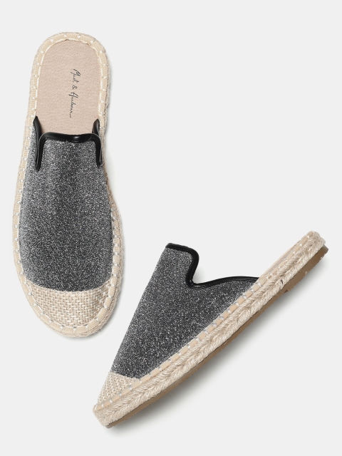 

Mast & Harbour Women Grey Solid Open Toe Espadrilles