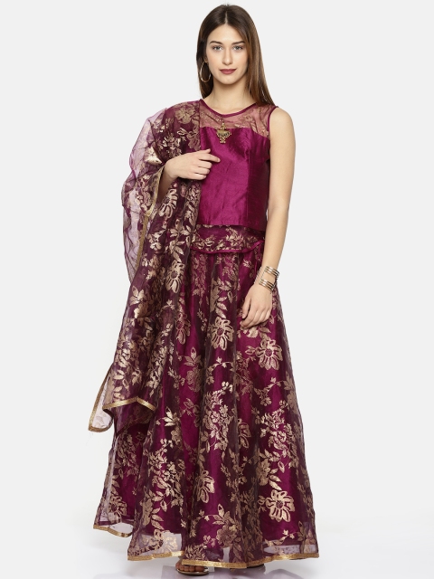 

Ira Soleil Burgundy Ready to Wear Lehenga & Blouse with Dupatta