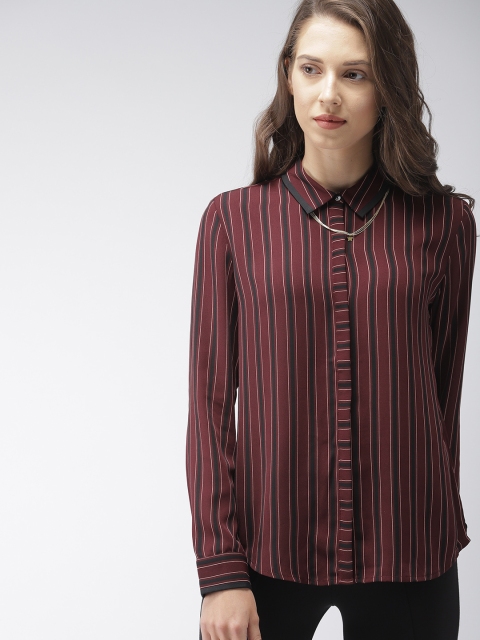 

Scotch & Soda Women Red Striped Shirt, Maroon