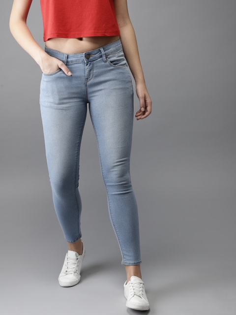 

HERE&NOW Women Blue Skinny Fit Mid-Rise Clean Look Stretchable Jeans