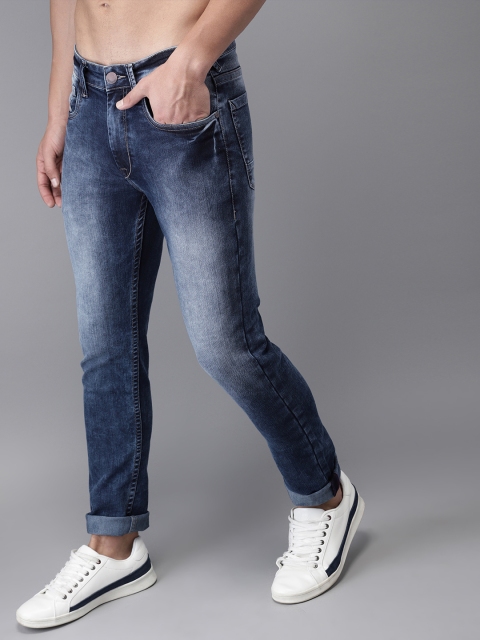 

HERE&NOW Men Blue Slim Fit Mid-Rise Clean Look Stretchable Jeans