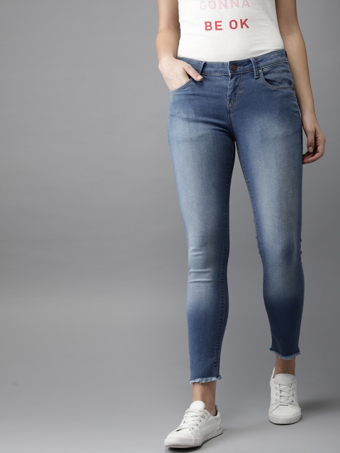 

HERE&NOW Women Blue Skinny Fit Mid-Rise Clean Look Stretchable Jeans