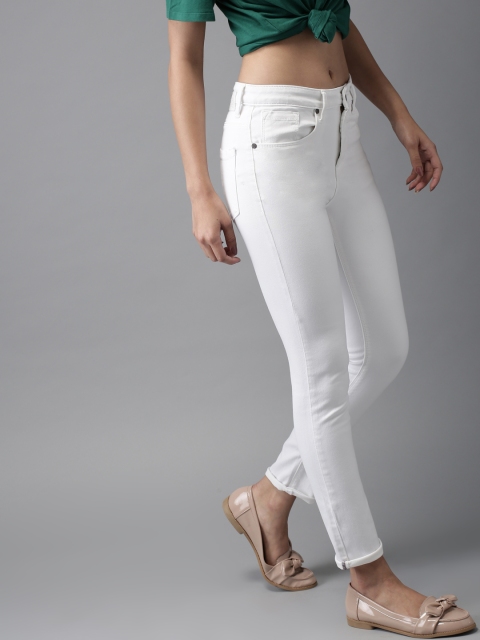 

Moda Rapido Women White Skinny Fit High-Rise Clean Look Stretchable Jeans