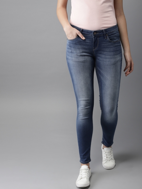 

HERE&NOW Women Blue Skinny Fit Mid-Rise Clean Look Stretchable Jeans