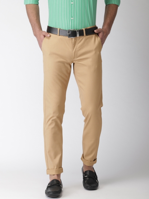 

Indian Terrain Men Beige Brooklyn Slim Fit Solid Smart Casual Trousers
