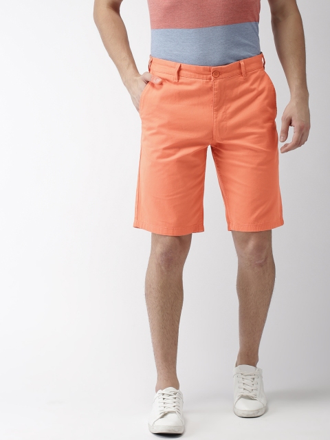 

Indian Terrain Men Orange Solid Regular Fit Chino Shorts