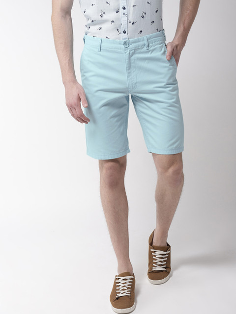 

Indian Terrain Men Blue Solid Regular Fit Chino Shorts