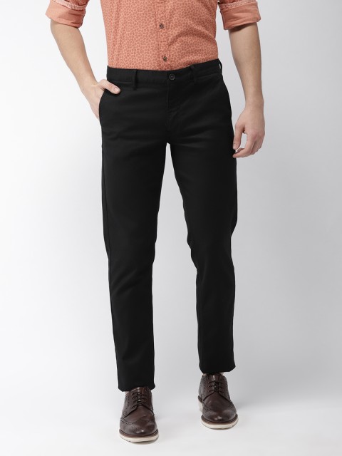 

Indian Terrain Men Black Brooklyn Slim Fit Solid Chinos